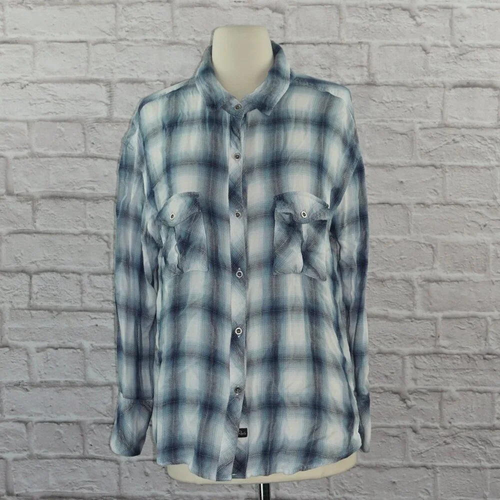 Rails Moyenne Plaid Button Down Shirt Medium - Picture 2 of 7